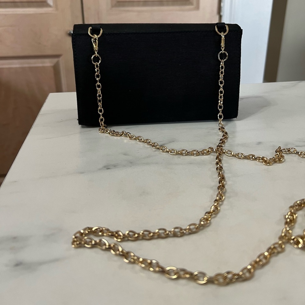Ted Baker Black Gold Geometric Bow Clutch Bag - Picture 6 of 13